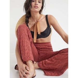 Nwt Anthropologie Flat White Crochet Wide Leg Pants